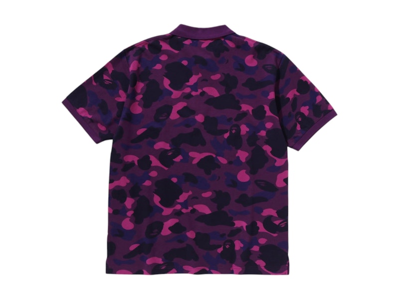 BAPE Color Camo Large Ape Head Relaxed Fit Polo Shirt Purple