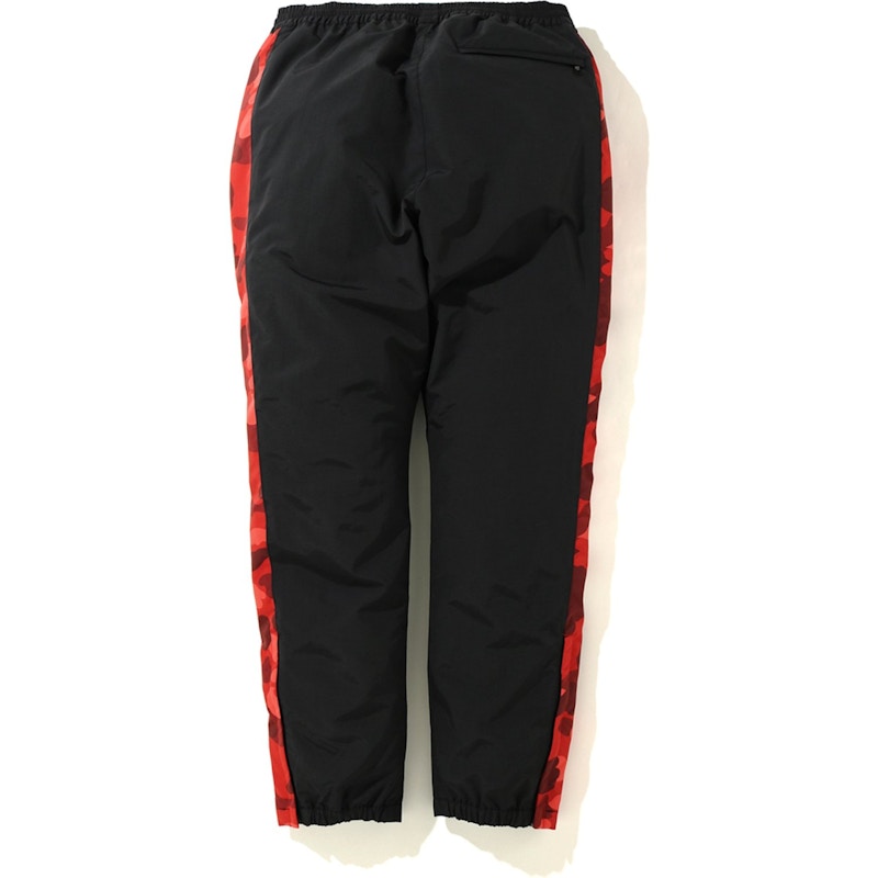 BAPE Color Camo Line Track Pants Black/Red