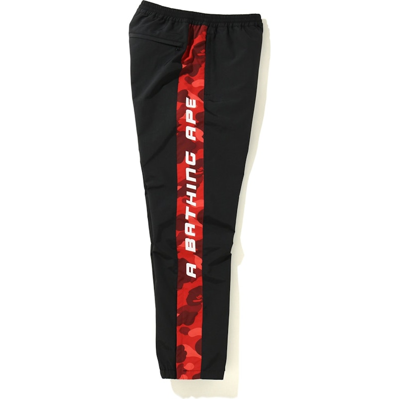 BAPE Color Camo Line Track Pants Black/Red
