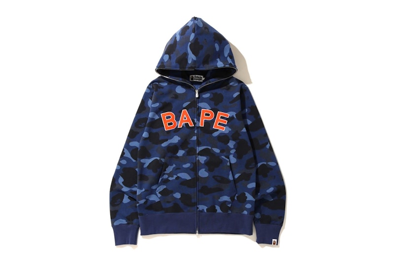 BAPE Color Camo Logo Full Zip Hoodie Blue