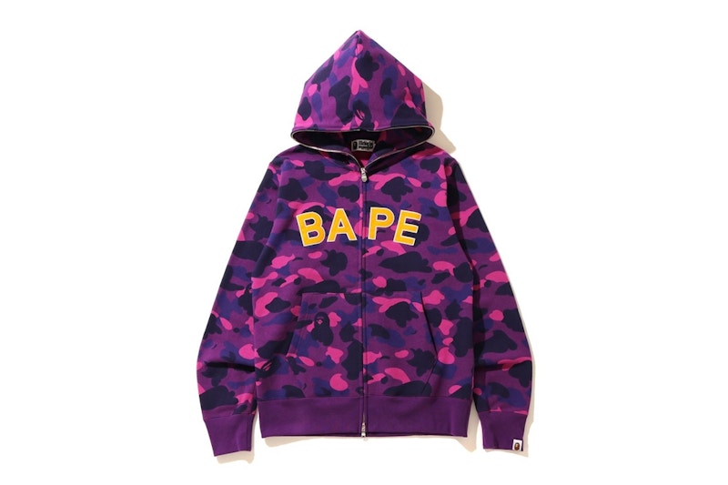 BAPE Color Camo Logo Full Zip Hoodie Purple