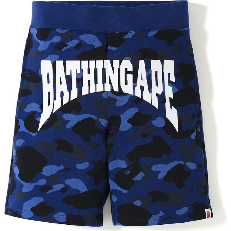 BAPE Color Camo Logo Sweat Shorts Blue