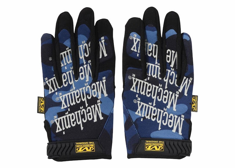 BAPE Color Camo Mechanix Wear Gloves Navy