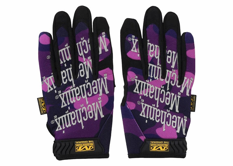 BAPE Color Camo Mechanix Wear Gloves Purple