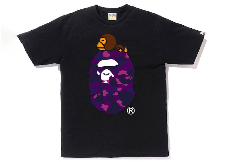 BAPE Color Camo Milo On Big Ape Relaxed Tee Black/Purple