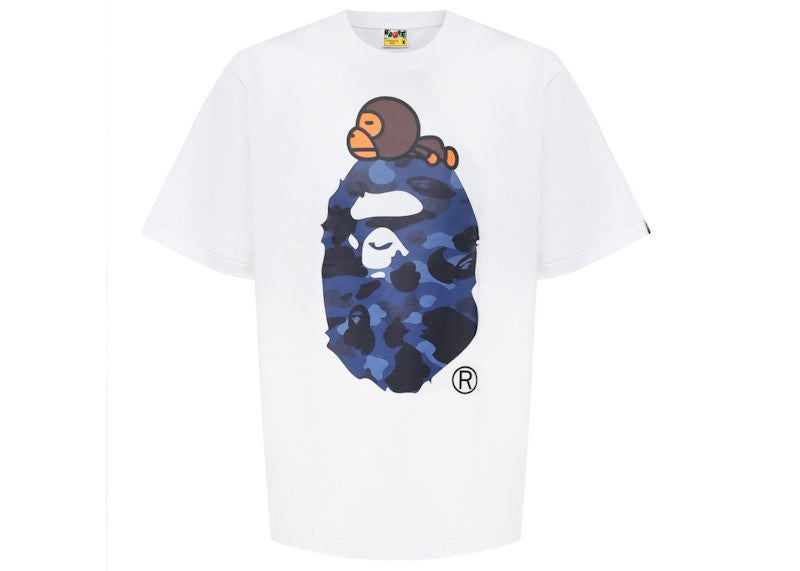 BAPE Color Camo Milo On Big Ape Relaxed Tee White/Blue