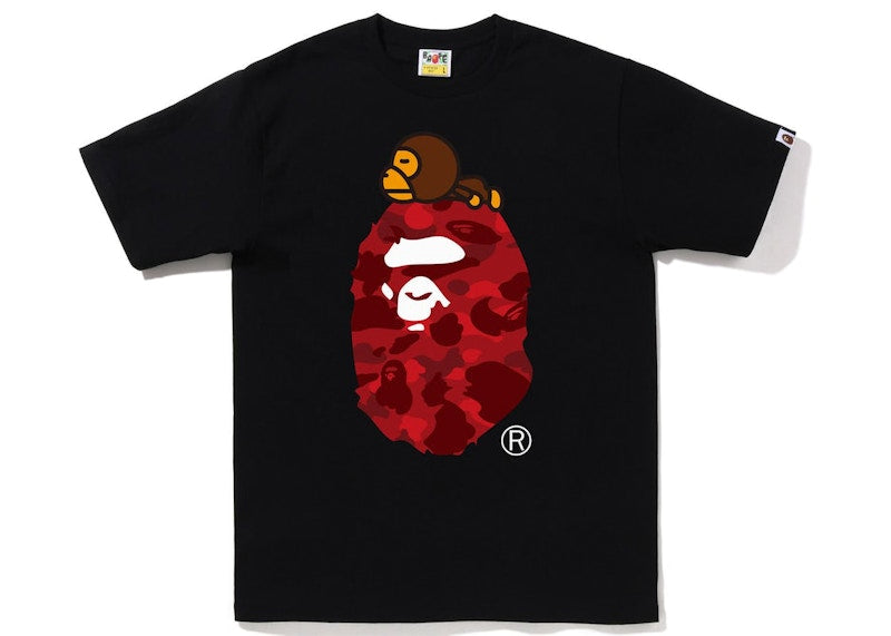BAPE Color Camo Milo On Big Ape Tee (FW22) Black Red