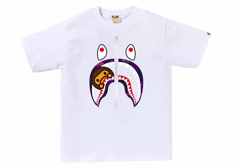 BAPE Color Camo Milo Shark Tee White/Purple