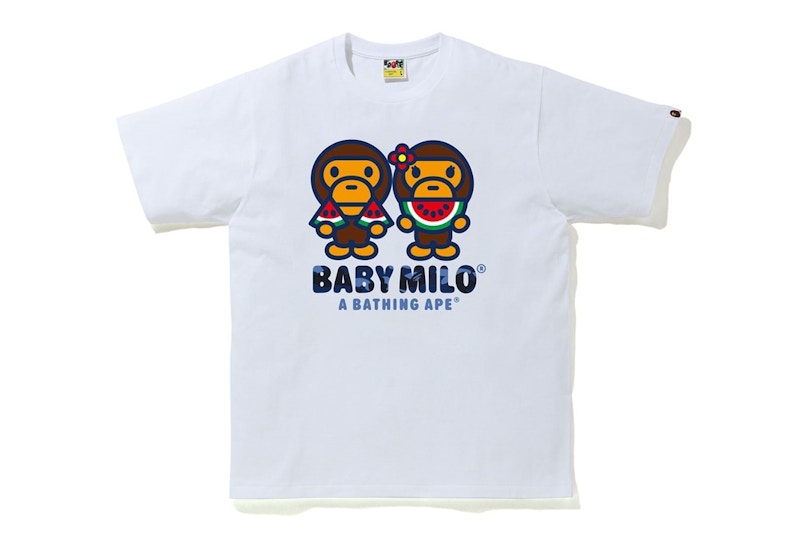 BAPE Color Camo Milo Watermelon Summer T-shirt White/Blue
