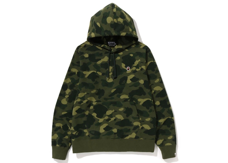 BAPE Color Camo One Point Ape Head Pullover Hoodie Green