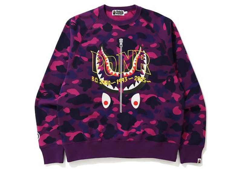 BAPE Color Camo PONR Shark Crewneck Purple