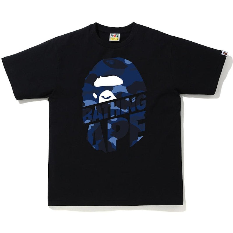BAPE Color Camo Peek Ape Head T-shirt Black/Navy