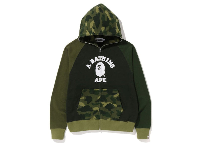 BAPE Color Camo Relaxed Fit Full Zip Hoodie Green