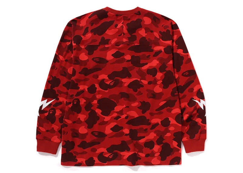 BAPE Color Camo Relaxed Fit L/S Tee Red