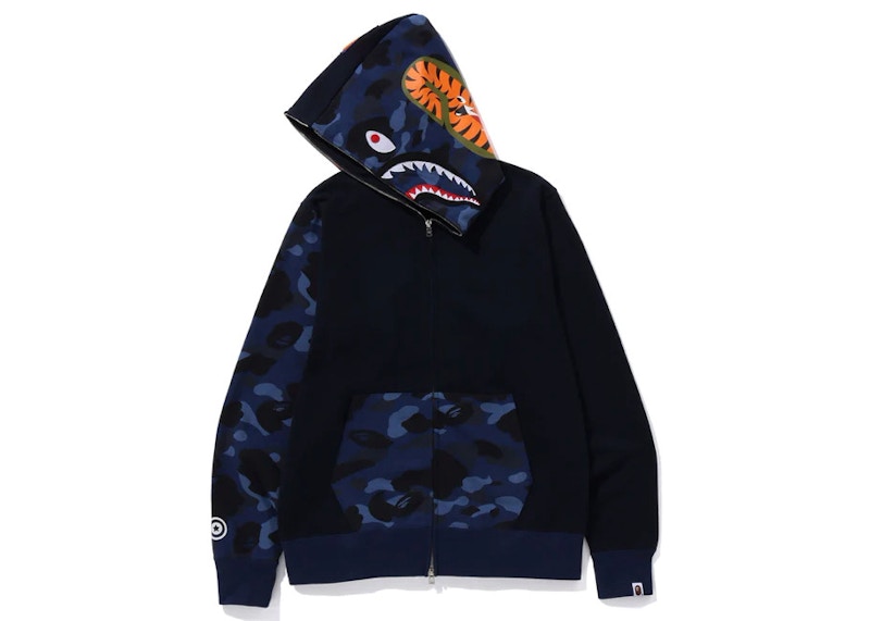 BAPE Color Camo Shark Full Zip Hoodie (FW23) Navy