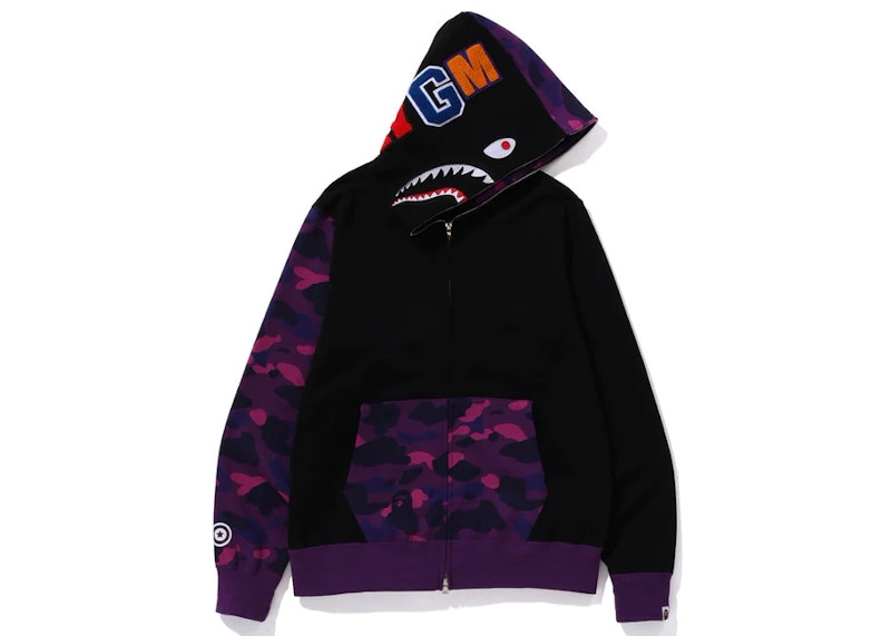 BAPE Color Camo Shark Full Zip Hoodie (FW23) Purple