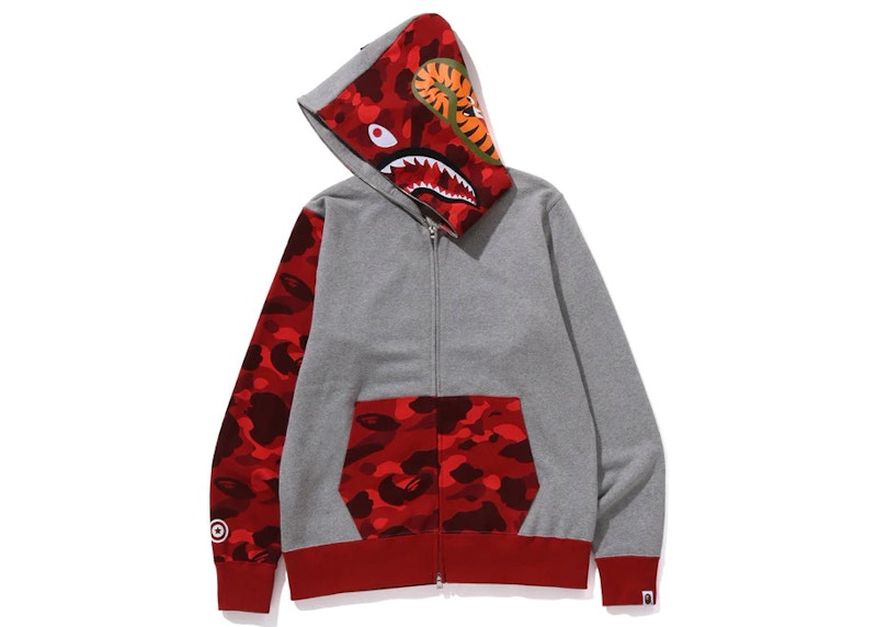 BAPE Color Camo Shark Full Zip Hoodie (FW23) Red