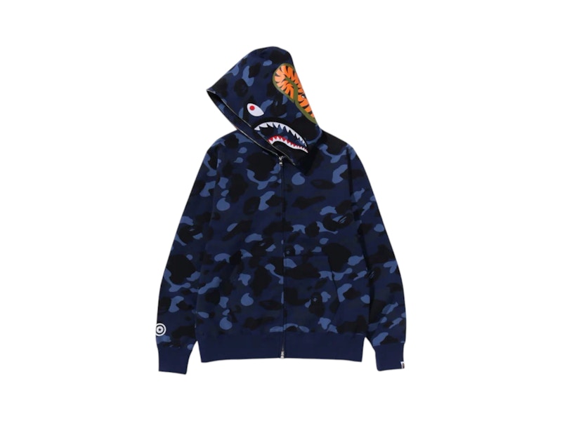 BAPE Color Camo Shark Full Zip Hoodie (FW24) Navy