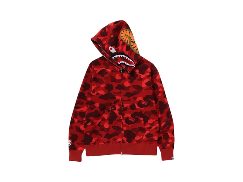 BAPE Color Camo Shark Full Zip Hoodie (FW24) Red