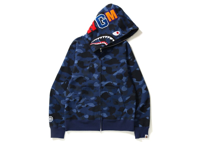 BAPE Color Camo Shark Full Zip Hoodie (SS23) Navy