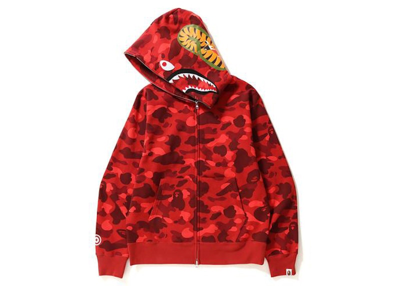 BAPE Color Camo Shark Full Zip (SS21) Hoodie Red