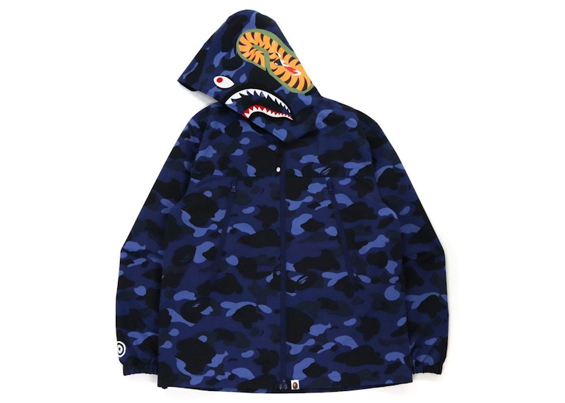 BAPE Color Camo Shark Hoodie Jacket (FW21) Navy