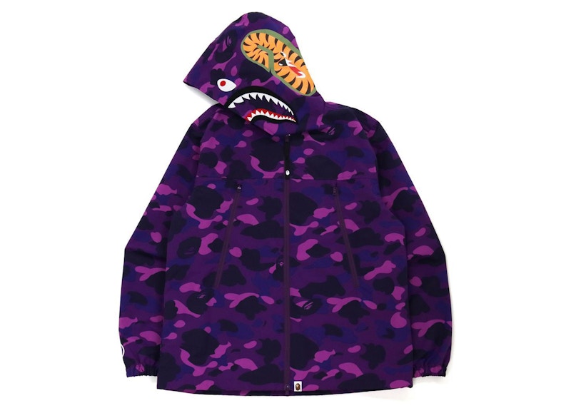 BAPE Color Camo Shark Hoodie Jacket (FW21) Purple