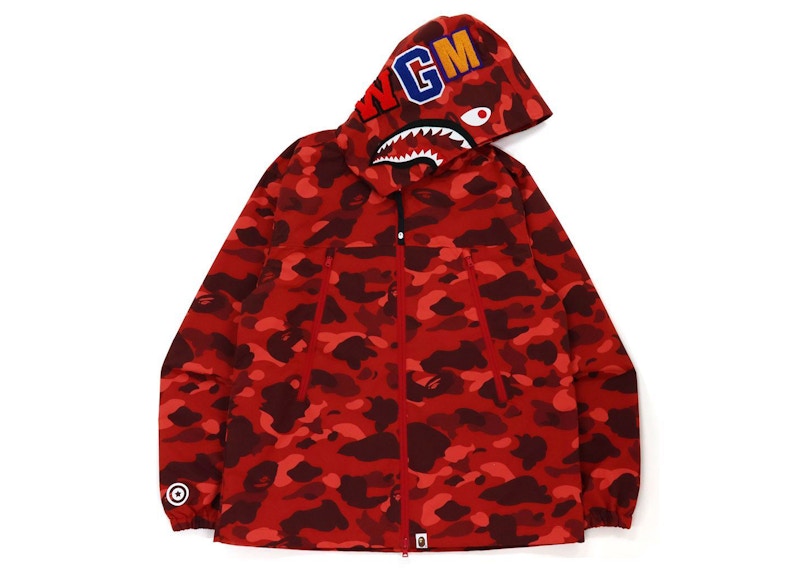 BAPE Color Camo Shark Hoodie Jacket (FW21) Red