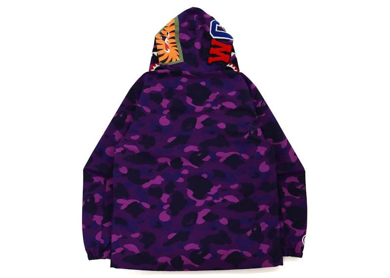 BAPE Color Camo Shark Hoodie Shirt (FW21) Purple