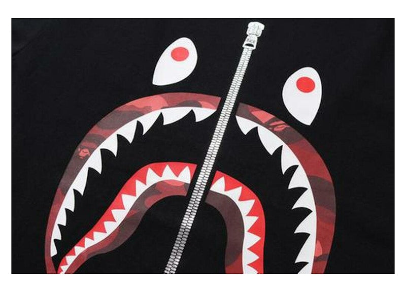 BAPE Color Camo Shark L/S Tee Black/Red