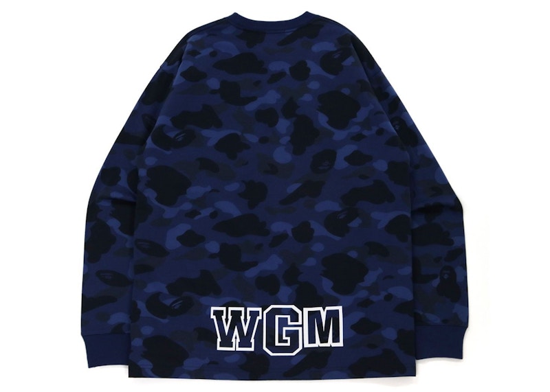 BAPE Color Camo Shark Relaxed Fit L/S Tee Navy