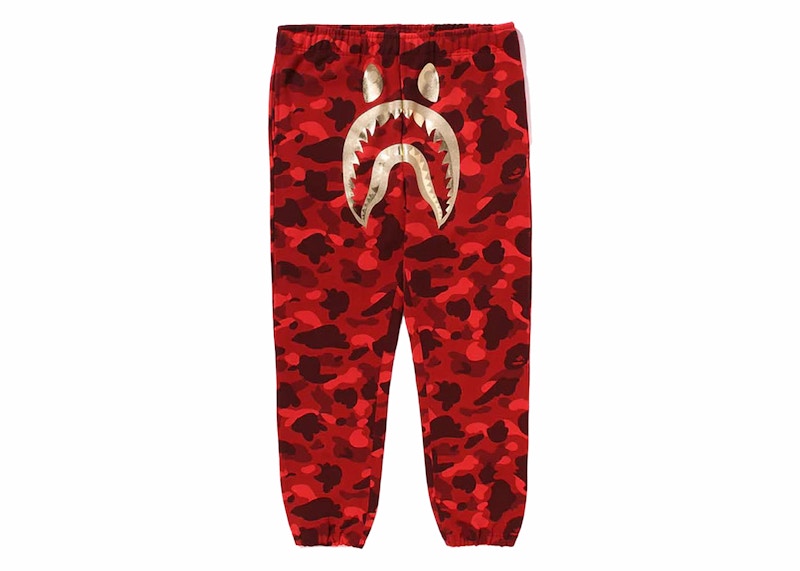 BAPE Color Camo Shark Sweatpant Red