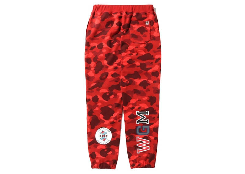 BAPE Color Camo Shark Sweatpants Red