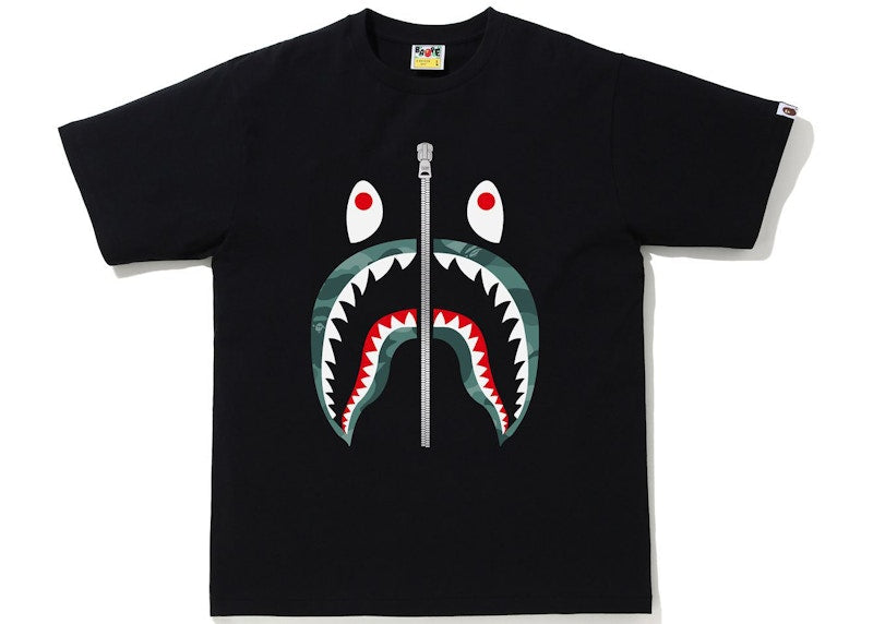 BAPE Color Camo Shark Tee Black/Green