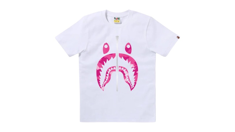 BAPE Color Camo Shark Tee White Pink