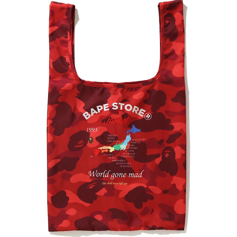 BAPE Color Camo Shopping Bag L Red