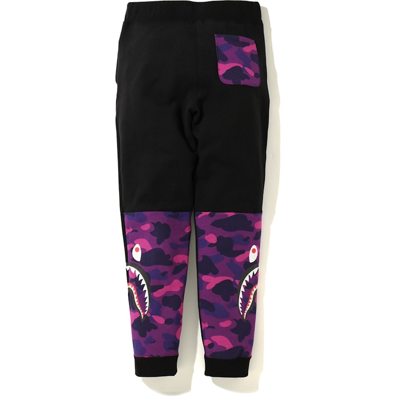BAPE Color Camo Side Shark Slim Sweat Pants Black/Purple