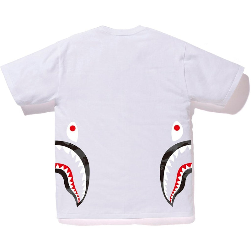 BAPE Color Camo Side Shark Tee White/Black