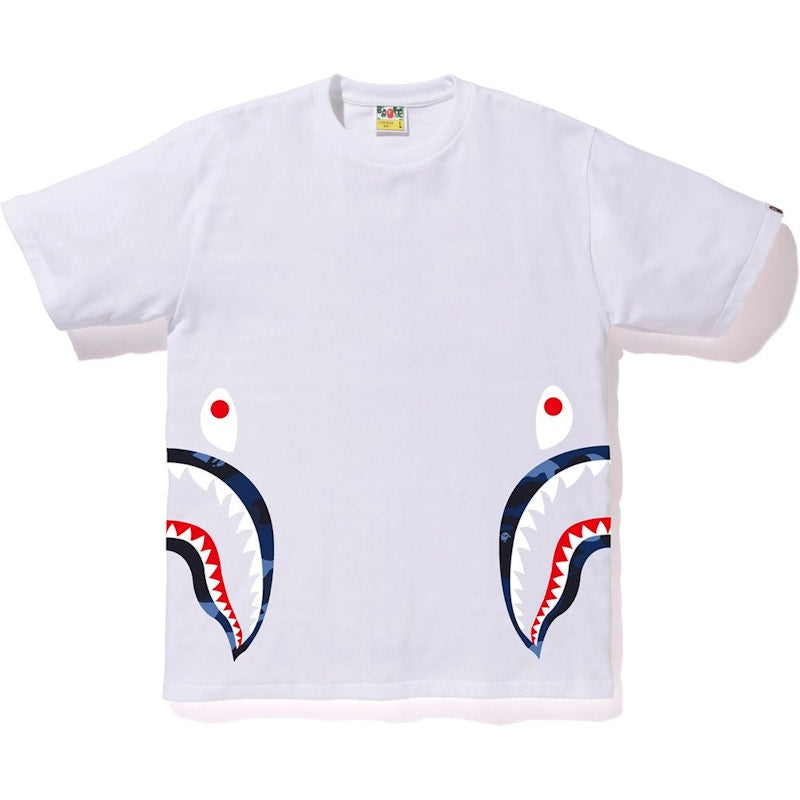BAPE Color Camo Side Shark Tee White/Blue