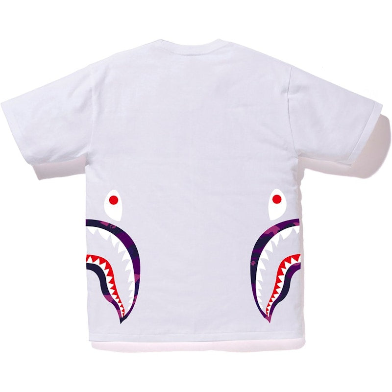 BAPE Color Camo Side Shark Tee White/Purple