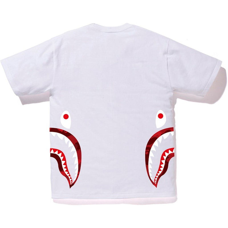 BAPE Color Camo Side Shark Tee White/Red