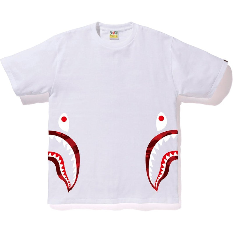 BAPE Color Camo Side Shark Tee White/Red