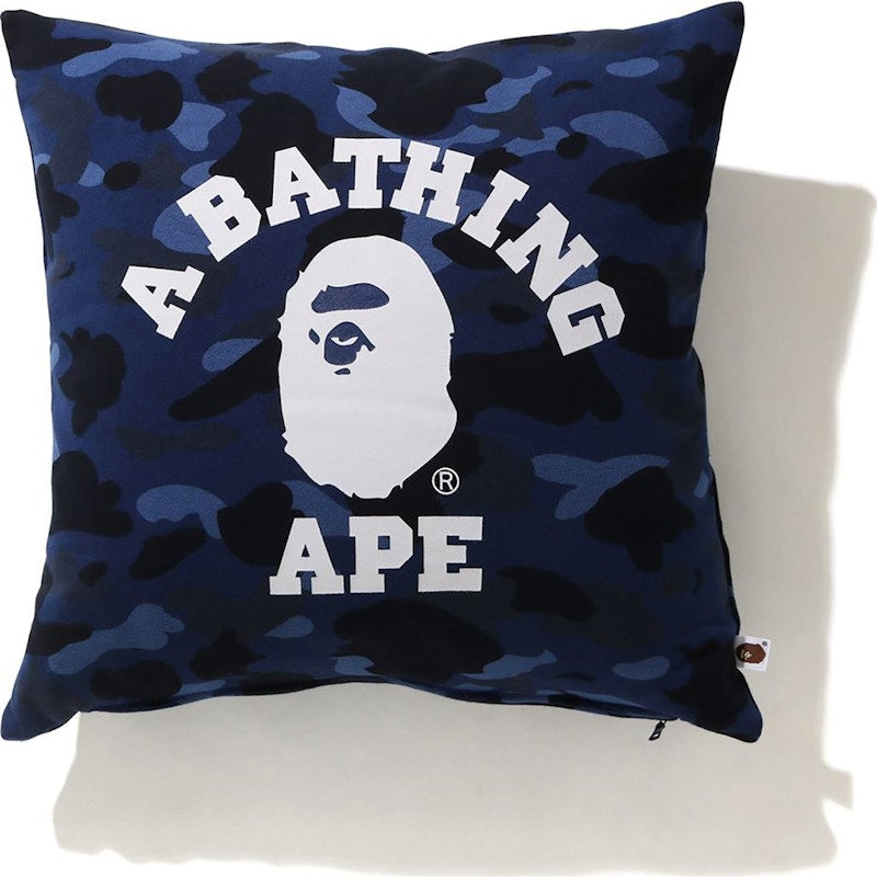 BAPE Color Camo Square Cushion Navy