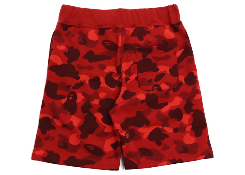 BAPE Color Camo Sweat Shorts (FW21) Red