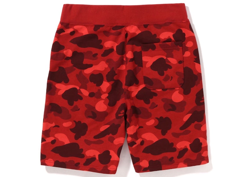 BAPE Color Camo Sweat Shorts (SS22) Red