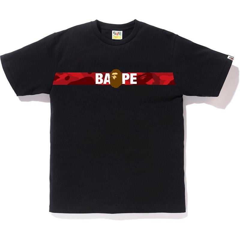 BAPE Color Camo Tape Ape Head Tee Black/Red
