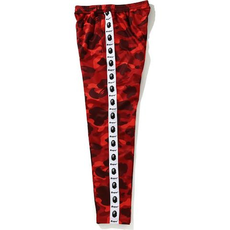 BAPE Color Camo Tape Jersey Pants Red