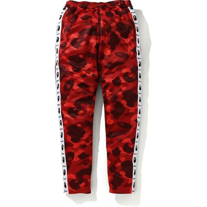 BAPE Color Camo Tape Jersey Pants Red