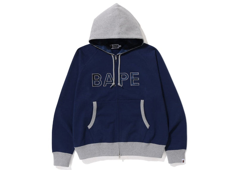 BAPE Color Camo Thermal Patch Loose Fit Zip Hoodie Navy