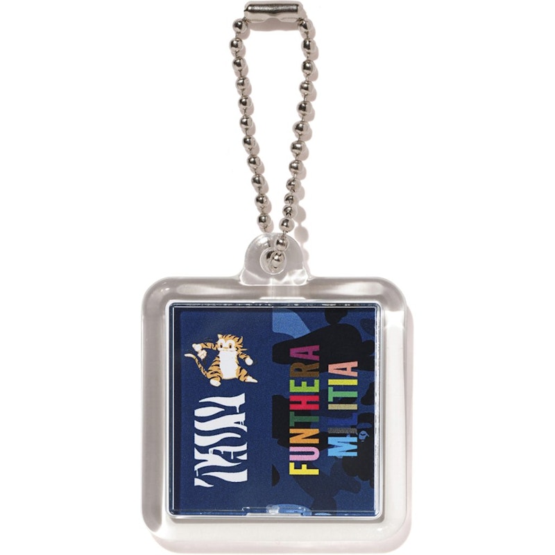 BAPE Color Camo Tiger Keychain Blue
